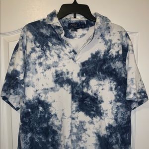 Ralph Lauren Tie-Dyed Cotton Mesh Polo Shirt